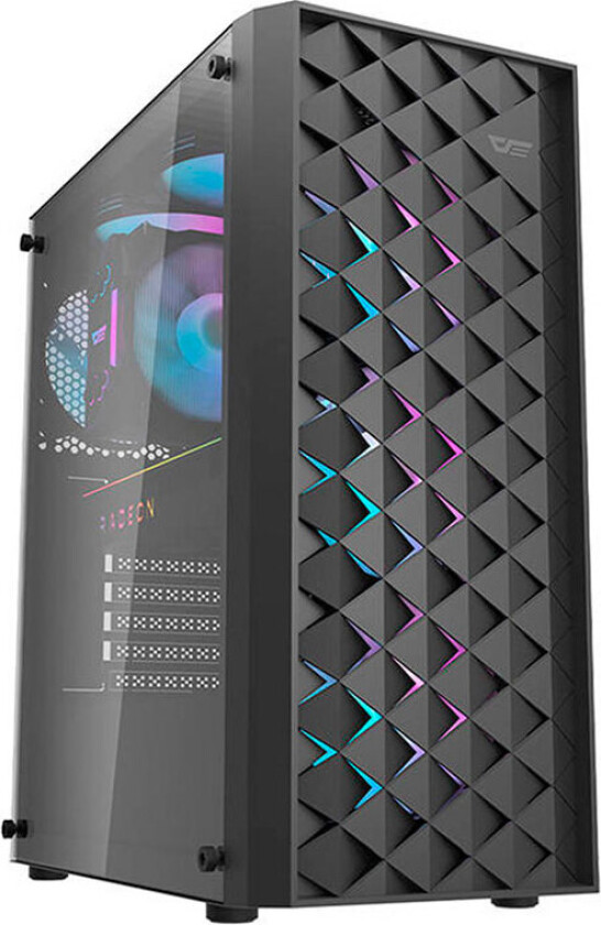 Computer case DK351 + 4 fans (black) - Kabinett - Miditower - Svart