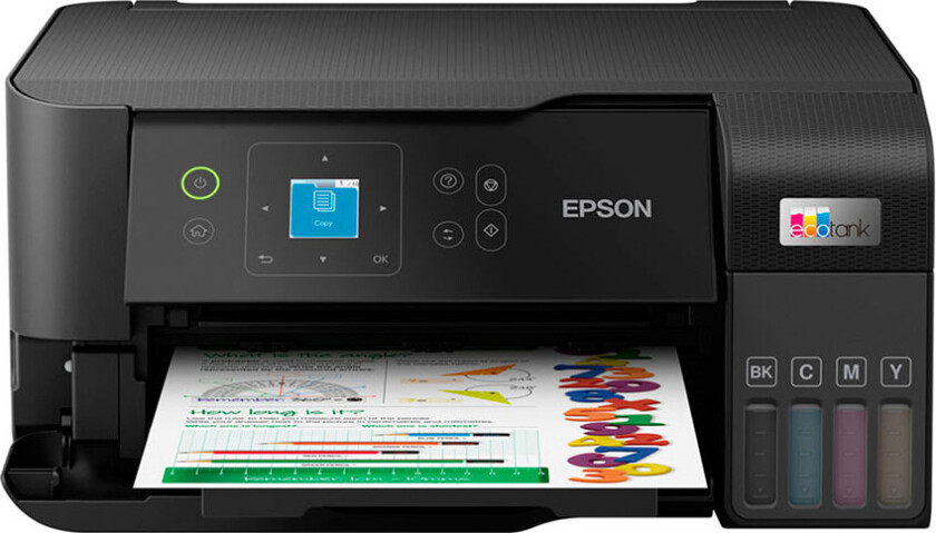 EcoTank L3560 - Multifunksjonsskriver - farge - ink-jet - ITS - A4 (medie) - opp til 15 spm (trykking) - 100 ark - USB, Wi-Fi - svart
