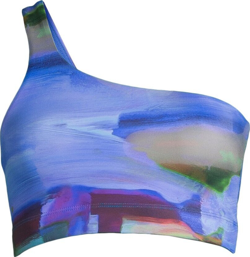Women's One Shoulder Printed Bikini Top Blue Nostalgia 34, Blue Nostalgia