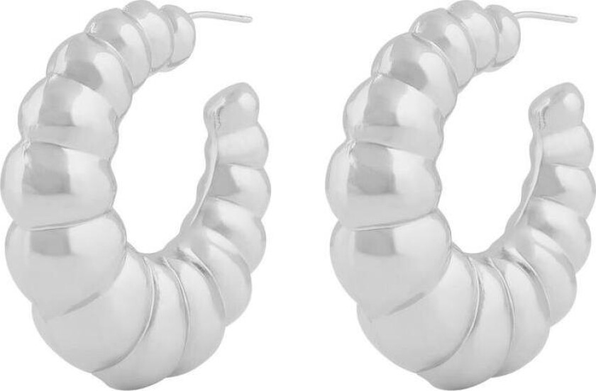 Snö Of Sweden Millie Twisted Round Ear Plain Silver Onesize