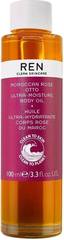 Ren Moroccan Rose Otto Ultra-Moisture Body Oil dypt fuktighetsgivende kroppsolje 100ml