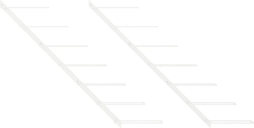 Veggmontert vinstativ for 7 flasker 2 stk hvit metall