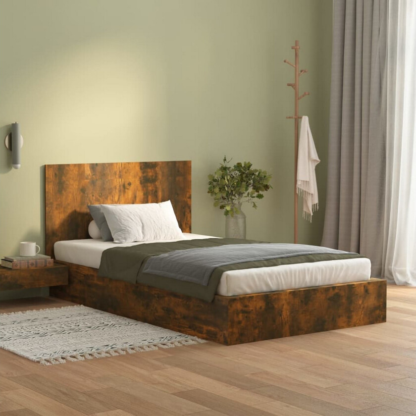 Sengegavl røkt eik 120x1,5x80 cm konstruert tre