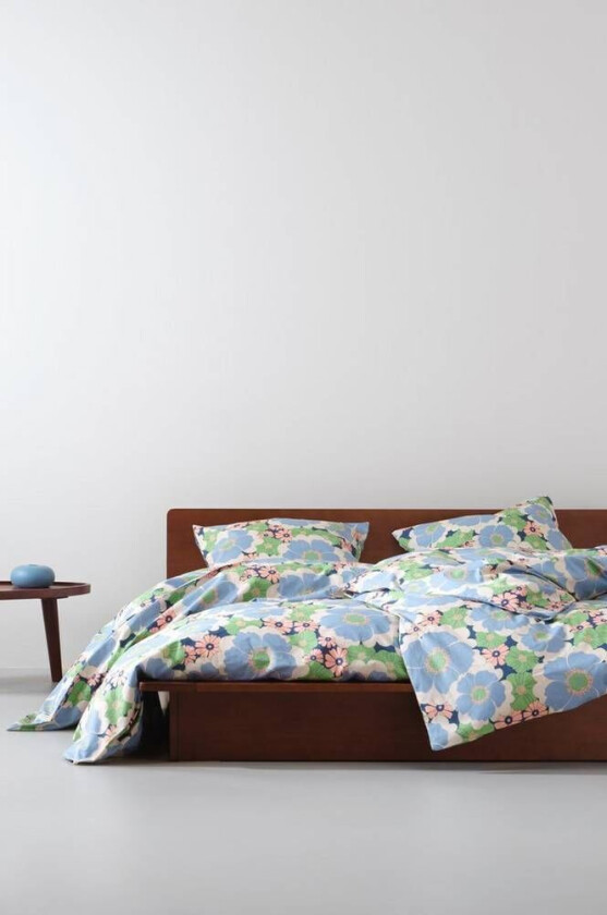 sengesett enkeltseng økologisk Blå