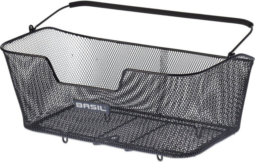 Base XL, Bakre, Sykkelkurv, Stål, Svart, 5 kg, 520 mm