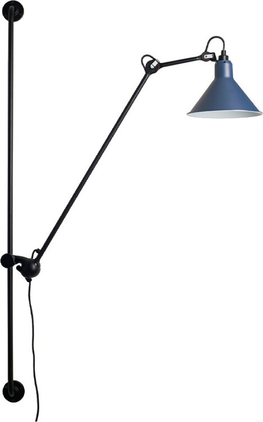 - 214 Vegglampe Conic Svart/Blå Lampe Gras