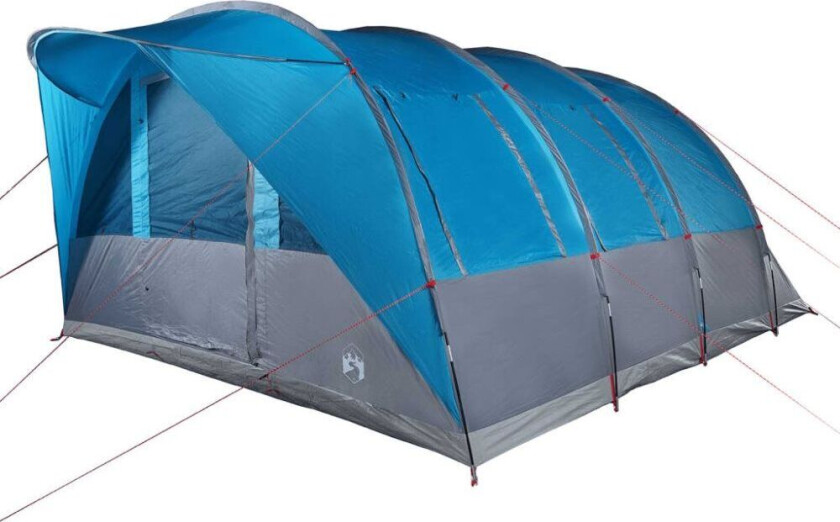 Tunneltelt for camping 7 personer blå vanntett