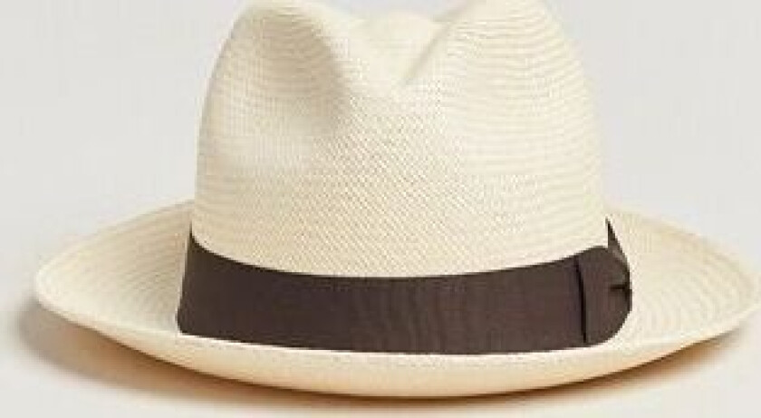 Wigéns Trilby Panama Hat White/Dark Brown