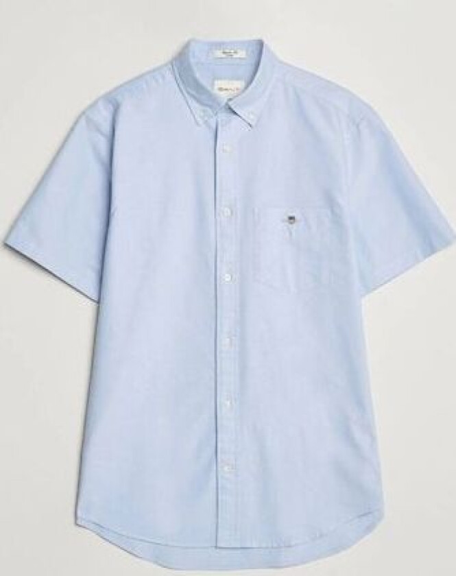 GANT Regular Short Sleeve Oxford Shirt Light Blue