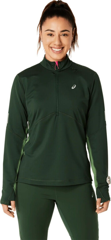 Asics Winter Run ½ Zip Midlayer, treningsgenser, dame Rain Forest / Cedar