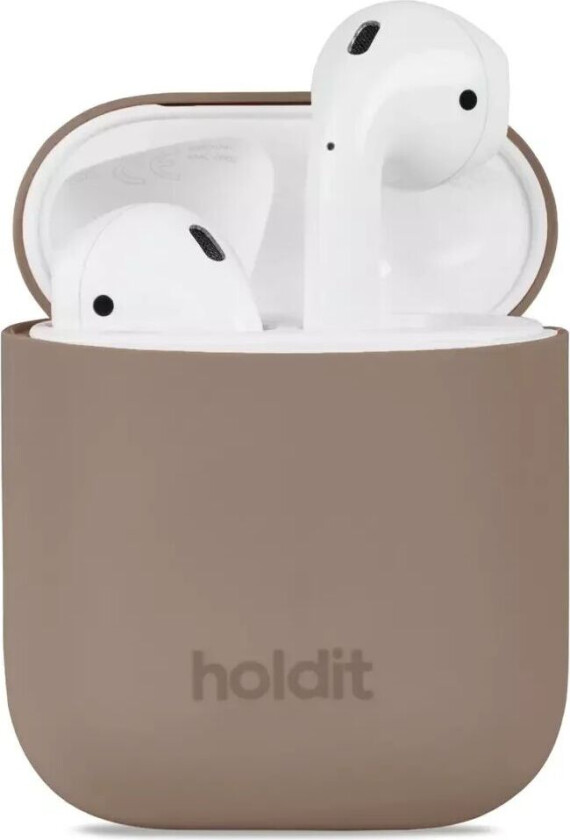 Holdit Nygård Silikondeksel Til AirPods (1 & 2. gen.) - Mocha Brown