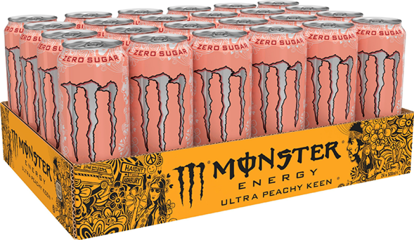 24 x Monster Energy Ultra, 50 cl, Peachy Keen Zero Sugar