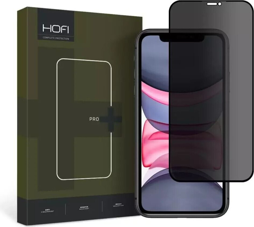 iPhone 11 / XR Hofi Glass Pro+ Skjermbeskyttelse med Privacy - Case Friendly - Gjennomsiktig