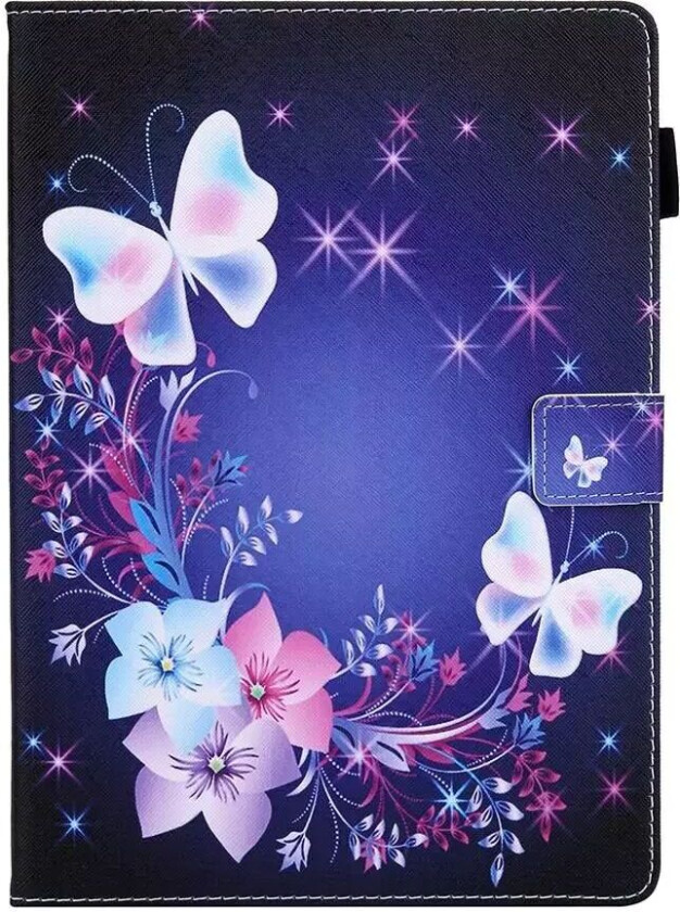 iPad 10.2" (2020 / 2019) / Air (2019) / Pro 10.5" PU Skinndeksel m. Stand - Blomster og Sommerfugler