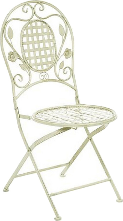 Sett med 2 Hagestoler Lysegrønn Jern Sammenleggbar Distressed Metall Utendørs UV-Rustbestandig Fransk Retro Stil