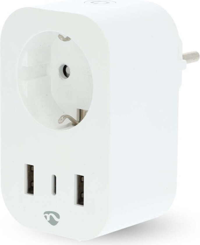 SmartLife Smart Plug Wi-Fi, Power meter, 3680 W, Type F (CEE 7/7) / 1x USB-C / 2x USB, White