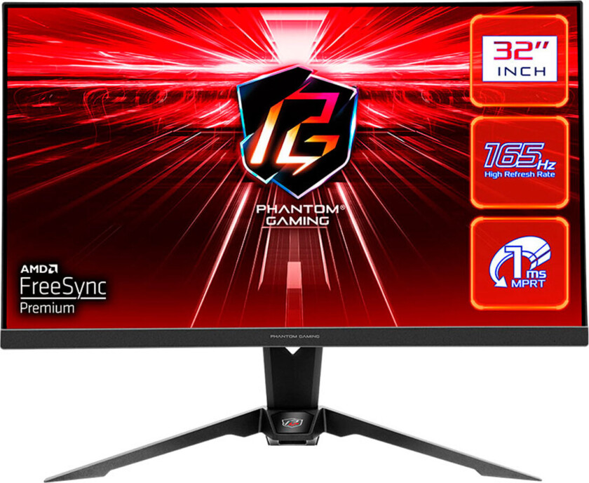 Phantom Gaming PG32QF2B - LED-skjerm - gaming - 32" (31.5" synlig) - 2560 x 1440 QHD @ 165 Hz - VA - 550 cd/m² - 3000:1 - DisplayHDR 400 - 1 m
