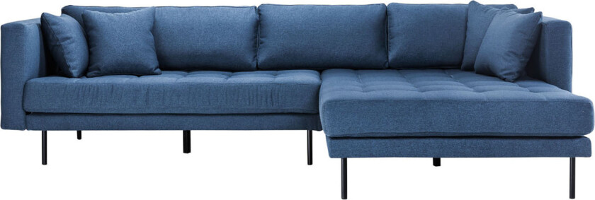 Cali sjeselongsofa høyre eller venstrevent med 4 puter blå.
