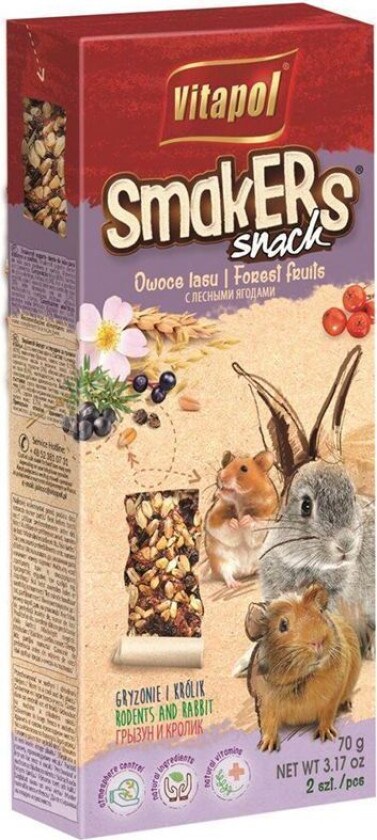 Godbit for gnagere og kaniner SMAKERS skogsfrukt 2stk 90g