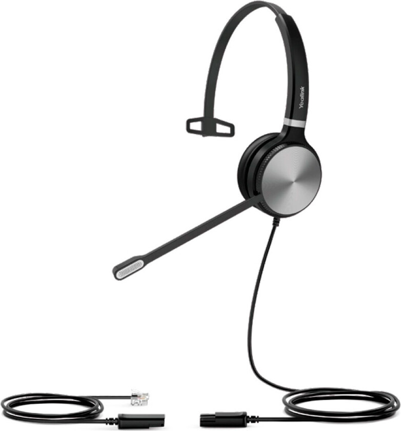 YHS36, Koblet med ledninger (ikke trådløs), 20 - 20000 Hz, Kontor/kundesenter, 124 g, Hodesett, Sort, Sølv