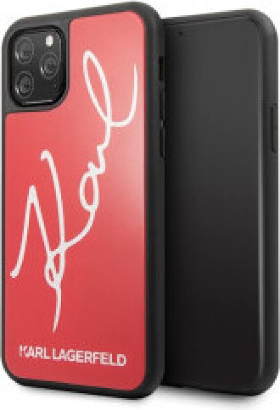 Karl Lagerfeld Karl Lagerfeld iPhone 11 Pro Max KLHCN65DLKSRE Red Hard Case Signature Glitter
