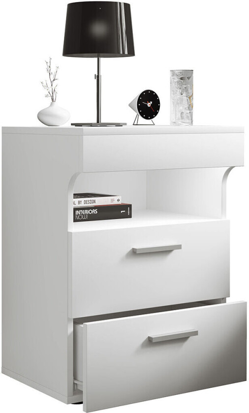 SlepalL nattbord 2 skuffr 1 hylle hvit.