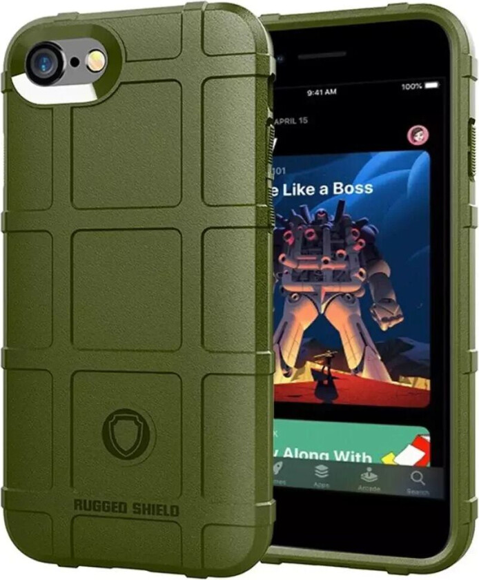 iPhone SE (2022 / 2020) / 8 / 7 Deksel Rugged Shield Series - Army Grønn