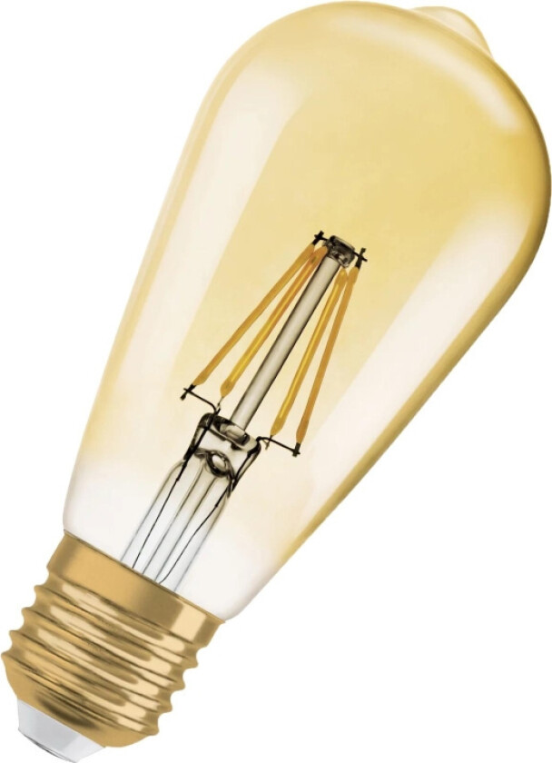 Osram 1906 LED edison fil gold 6,5W/824 (55W) E27 dim 2-pack