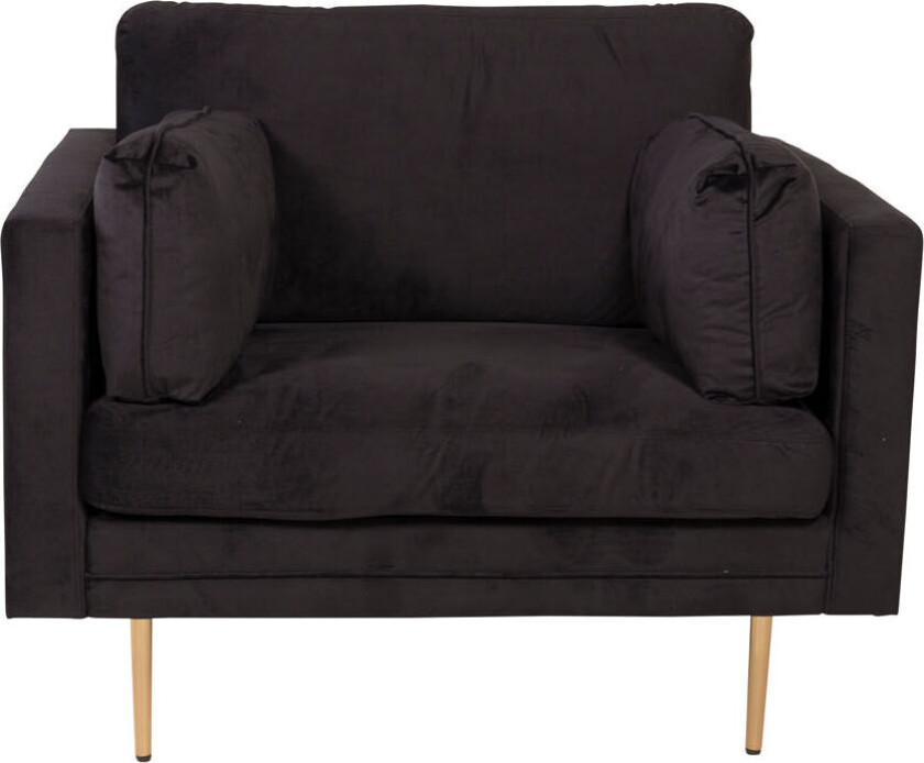 Boom lenestol velour svart.