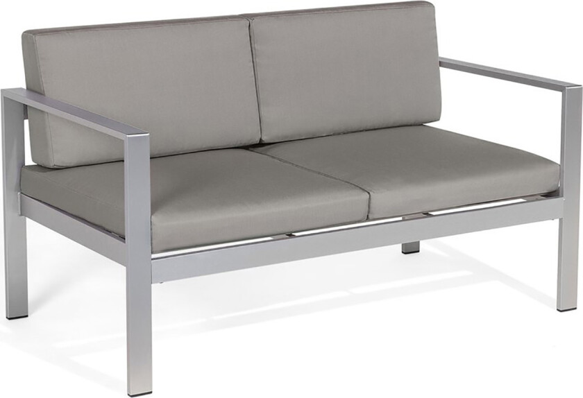 Hagesofa Mørkegrå aluminiumsramme Utendørs 2-seter med puter