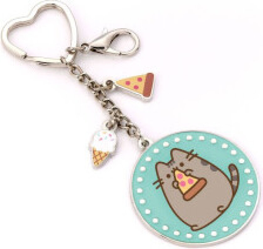 Pusheen nøkkelring blå pizza