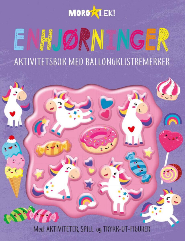 Enhjørninger Ballongklistremerkebok