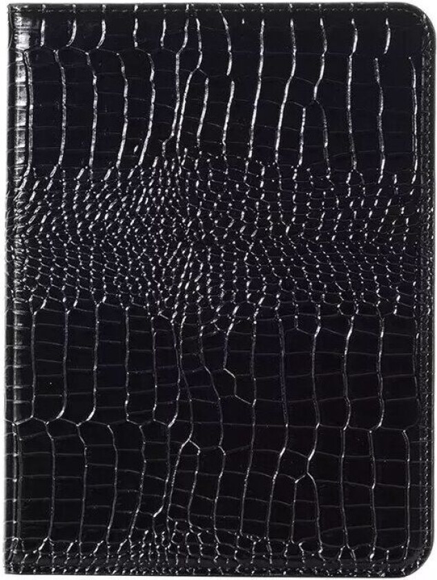 iPad 10.9" (2022) Krokodilleskinntekstur Deksel m. Stativfunksjon & Kortholder - Svart