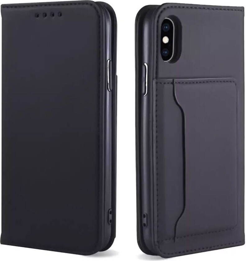 iPhone XS Flipdeksel Med Ekstra Kortlomme - Svart