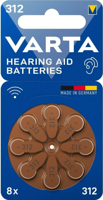 Høreapparatbatteri 312 / A312 / PR41 8-pak