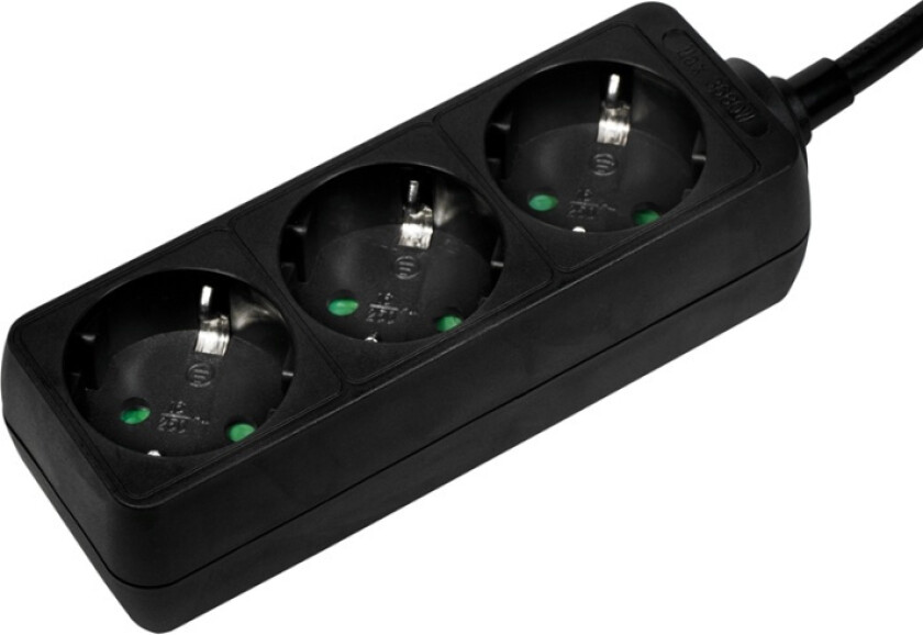 Bilde av Strømuttak Jordet 3-veis 1,5m Sort