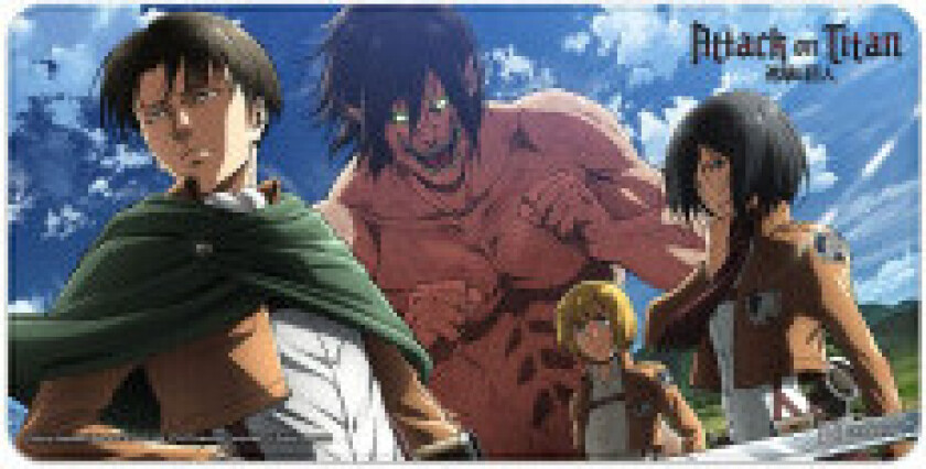 Angrep på Titan XXL Musematte Eren, Mikasa, Armin, Levi