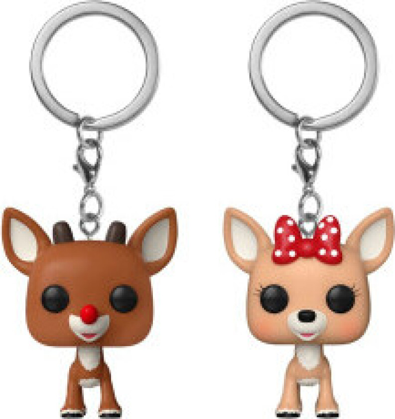 Rudolph the Red-Nosed Reindeer POP! Vinyl nøkkelring 2-Pack Rudolph & Clarice 4 cm