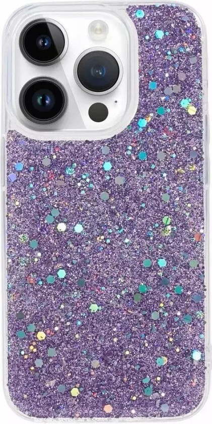 iPhone 15 Pro Glitter Deksel - Lilla