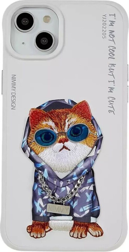 iPhone 14 Plastik Hybrid cover med motiv - Hoodie Katt