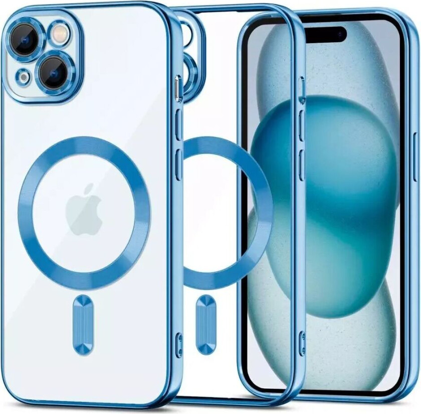 Tech-Protect iPhone 15 Tech-Protect MagShine Deksel - MagSafe Kompatibel - Gjennomsiktig / Mørkeblå