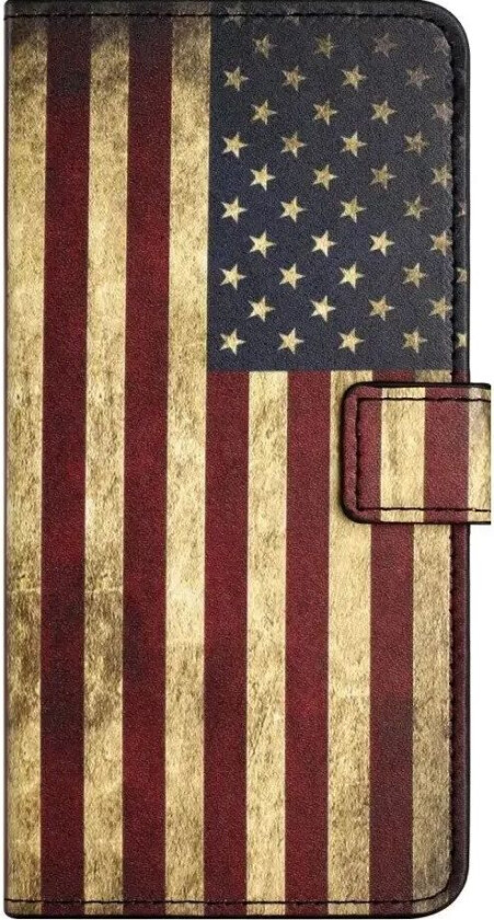 Samsung Galaxy S24 Kunstskinn Deksel med Lommebok og Stativfunksjon - Amerikansk Flagg