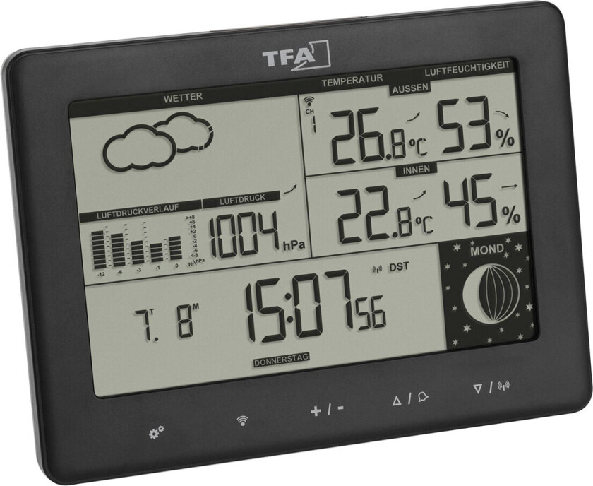 Elements, Sort, Inne hygrometer, Inne Termometer, Utendørs Barometer, Utendørs Fuktighetsmåler, Utendørs Barometer, Barometer, Hygromete