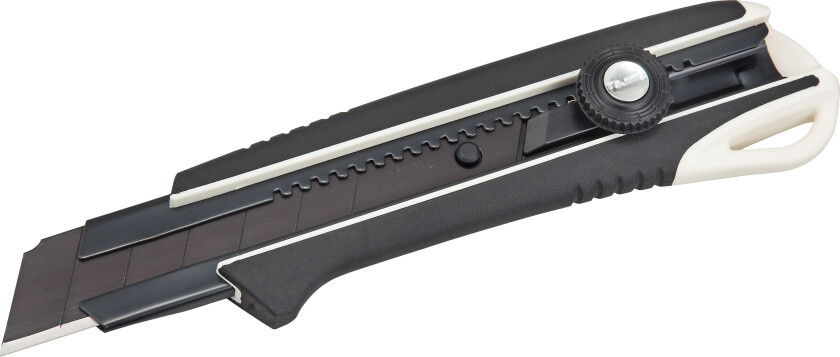 Forsterket gummikniv med brytbare 25 mm blader, festet ved hjelp av et hjul Tajima DORA svart blad