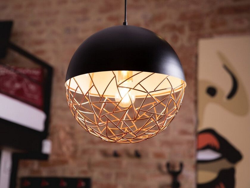 1-lampes globependel svart lampe rammeverk Modern