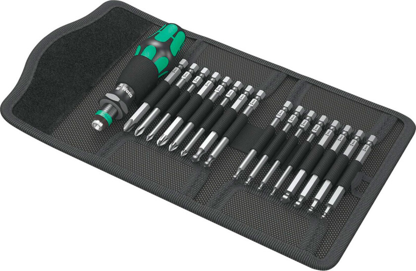 Kompakt 60 KK, Støpselsett, 1/4", Metrisk, 17 hoder, 10,15,20,25,30,40 mm, PH1, PH2, PH3, PZ1, PZ2, PZ3