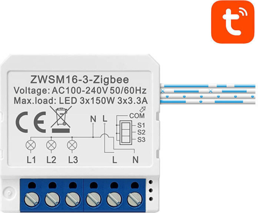 Smart ZigBee Avatto ZWSM16-W3 TUYA spylebryter