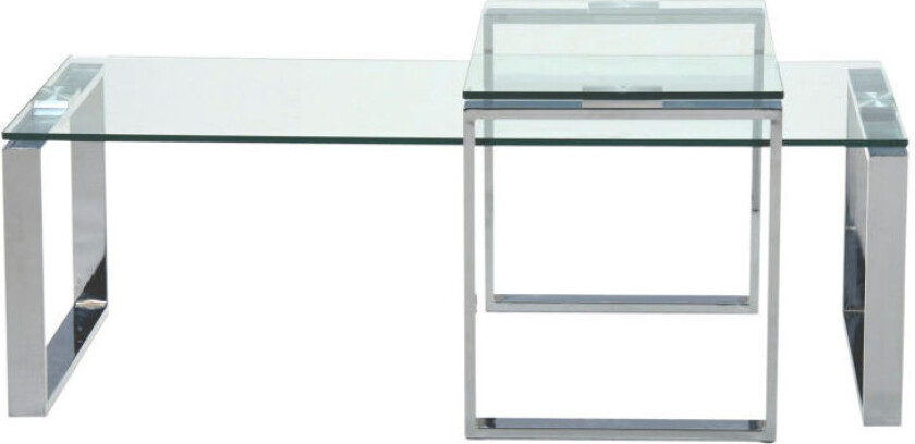 Kamma sofabord med ekstra bord i klar glass.