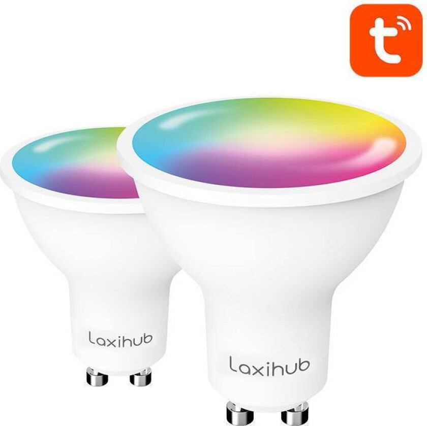 Smart LED-pære Laxihub LAGU10S Wifi Bluetooth TUYA (2 stk.)