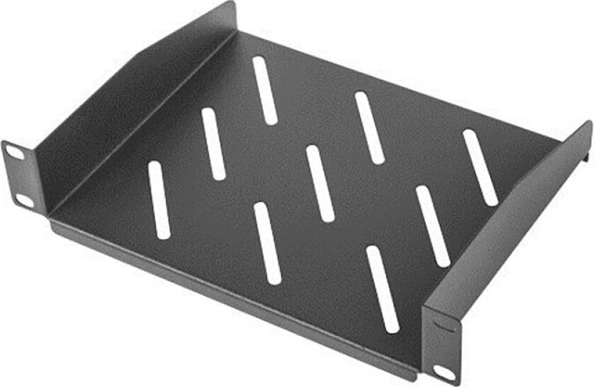 - Rack-hylle - svart, RAL 9004 - 1U - 10